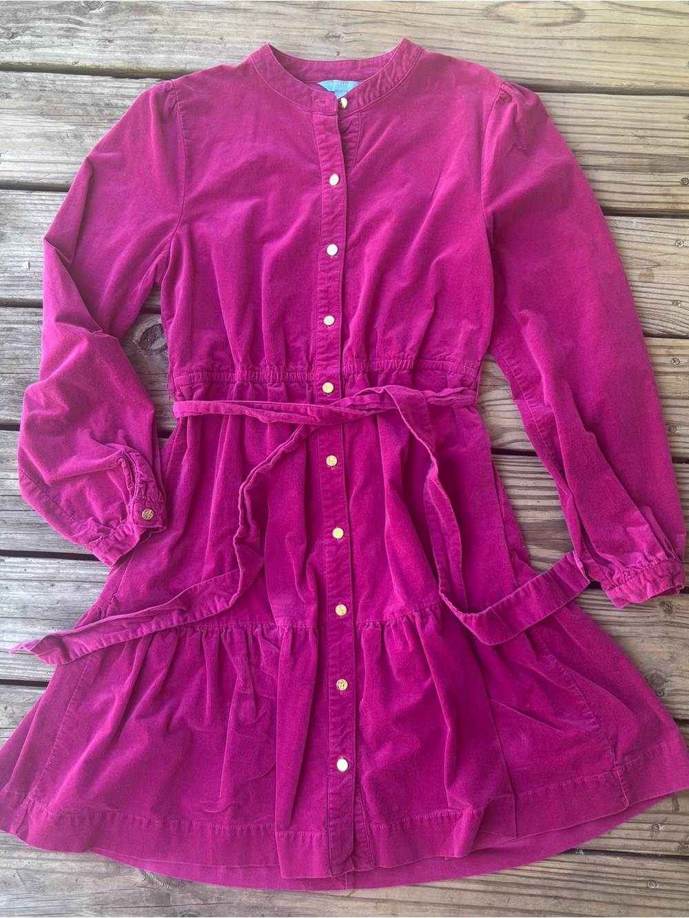 Women's Draper James Corduroy Ruffled Shirtdress